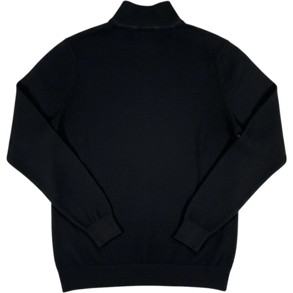 Club Room Quarter Zip Sweater Mock Neck Pullover Black Medium Mens